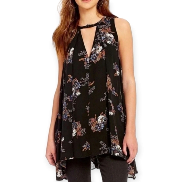 Free People Printed Snap Out Of It Rayon Dress / tunic size Medium - Picture 2 of 12